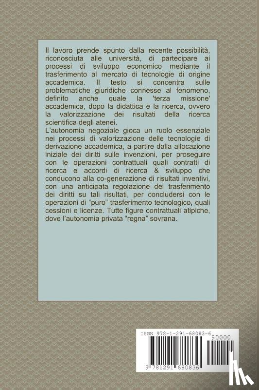 Piemonte, Gianluigi - Le Operazioni Economiche Di Trasferimento Tecnologico Tra Universita e Imprese