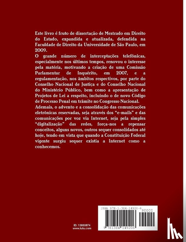de Godoy Bueno Caldas Mesquita, Rodrigo Octavio - A protecao da privacidade nas comunicacoes eletronicas reservadas no Brasil