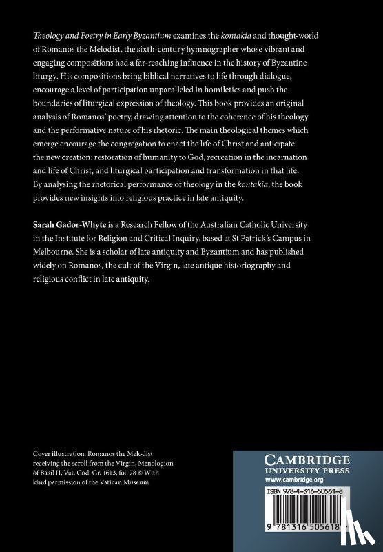 Gador-Whyte, Sarah (Australian Catholic University - Theology and Poetry in Early Byzantium