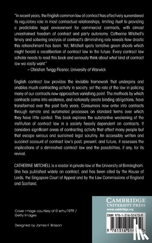 Mitchell, Catherine (University of Birmingham) - Vanishing Contract Law