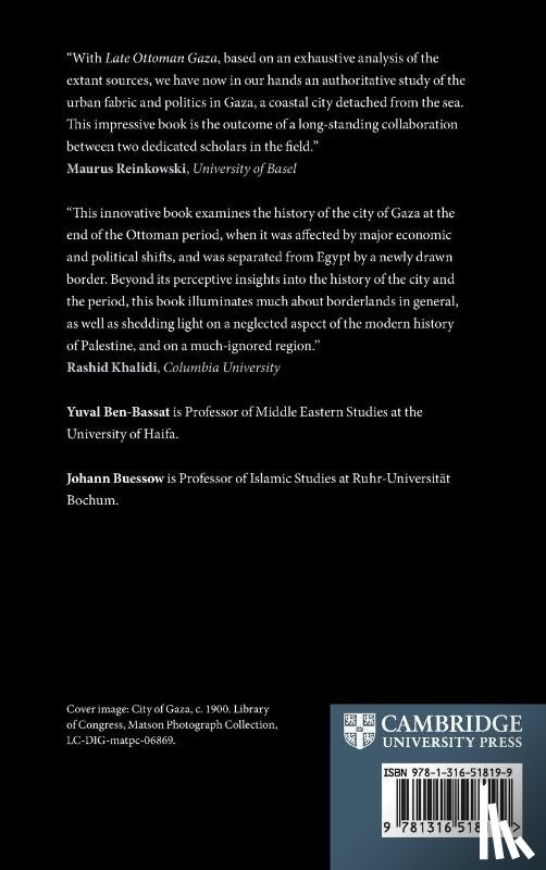 Ben-Bassat, Yuval (University of Haifa, Buessow, Johann (Ruhr-Universitat - Late Ottoman Gaza