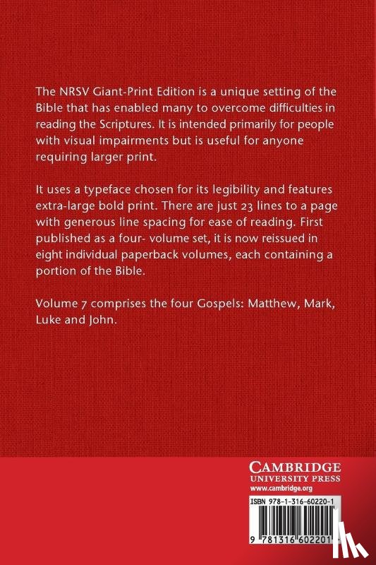Bible - NRSV Giant Print Bible: Volume 7, Gospels