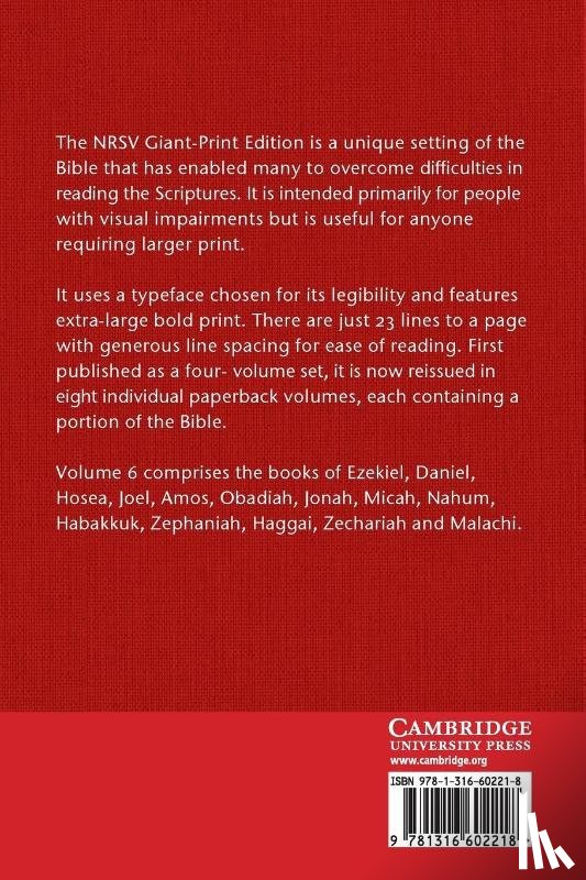 Bible - NRSV Giant Print Bible: Volume 6, Ezekiel – Malachi