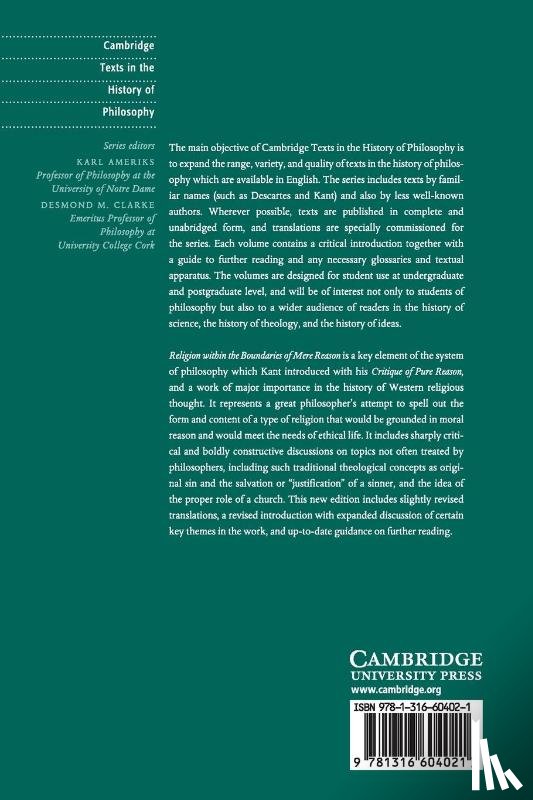 Kant, Immanuel - Kant: Religion within the Boundaries of Mere Reason