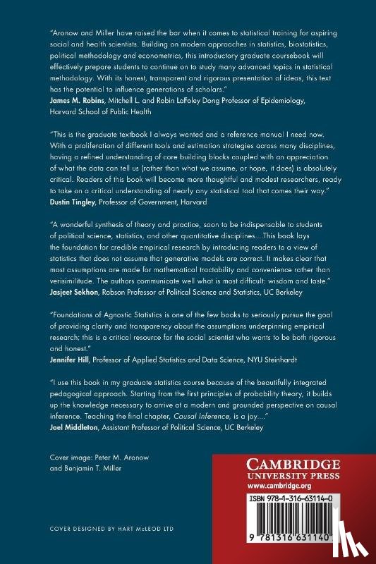 Aronow, Peter M. (Yale University, Miller, Benjamin T. (Yale University - Foundations of Agnostic Statistics