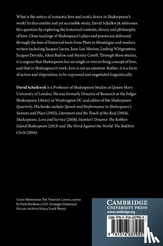 Schalkwyk, David (Queen Mary University of London) - Shakespeare, Love and Language