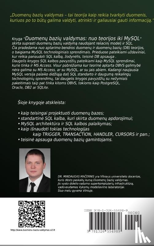 Macernis, Mindaugas - Duomenu Baziu Valdymas: Nuo Teorijos Iki MySQL