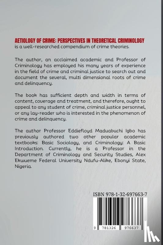 Igbo, Eddiefloyd - Aetiology of Crime