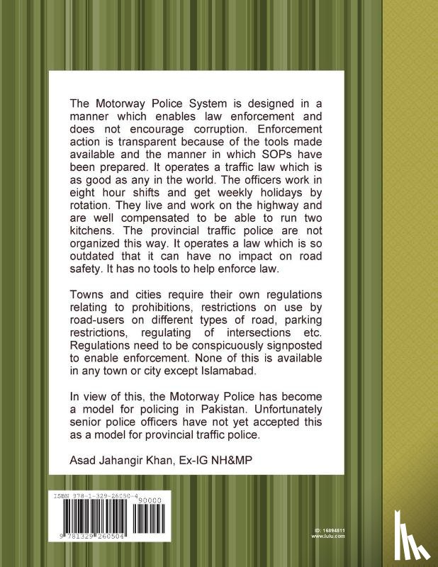 Arain, Saima Manzoor, Arain, Akif Manzoor - National Highways and Motorway Police in Pakistan: an Illuminative Study
