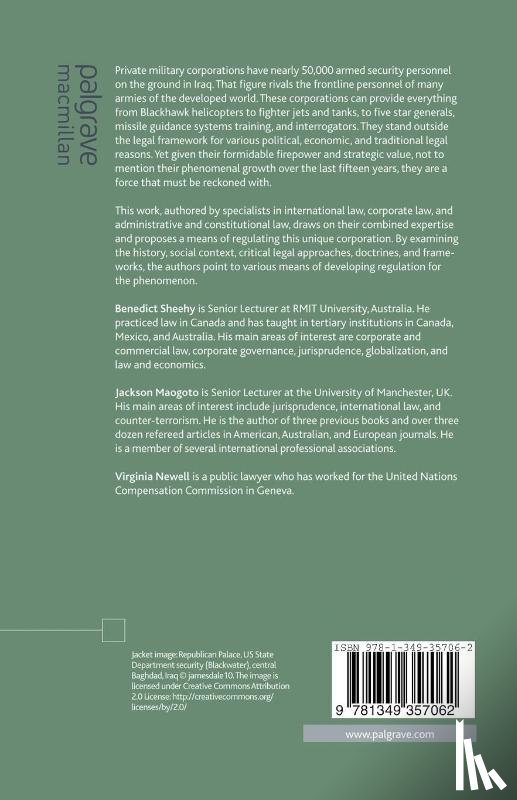 Sheehy, B., Maogoto, J., Newell, Virginia - Legal Control of the Private Military Corporation