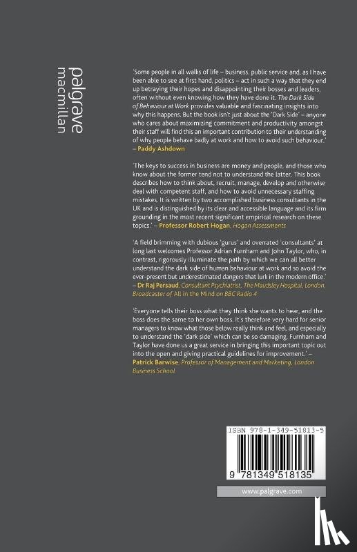 Furnham, A., Taylor, J. - The Dark Side of Behaviour at Work
