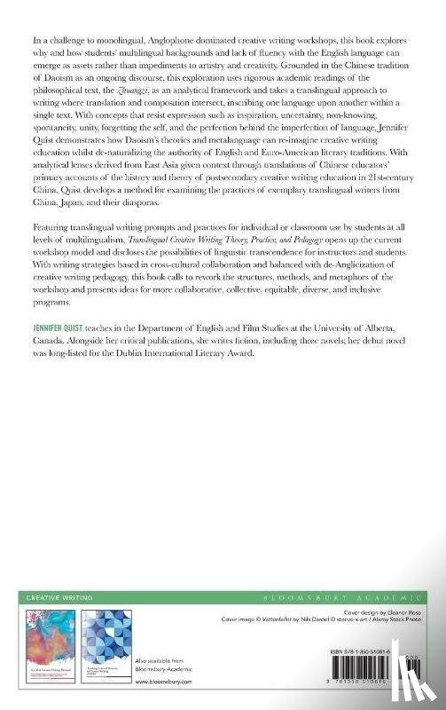 Quist, Dr Jennifer (University of Alberta - Translingual Creative Writing Theory, Practice, and Pedagogy