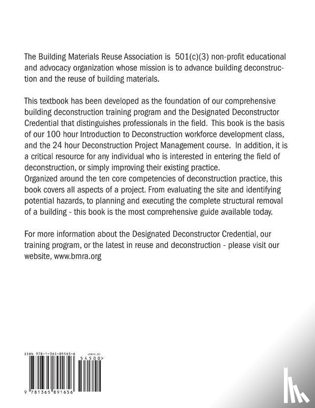 Building Materials Reuse Association - Introduction to Deconstruction - Textbook (Oregon State Edition)