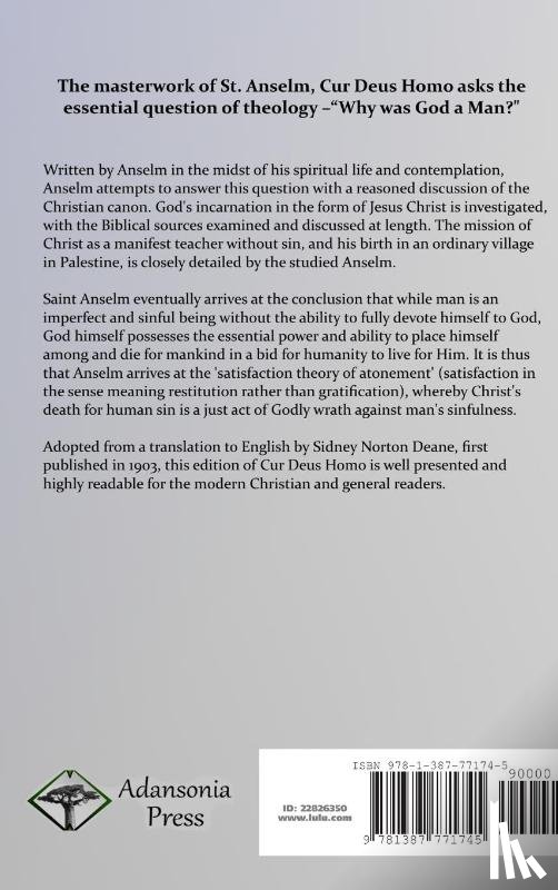 Anselm, B A - Cur Deus Homo