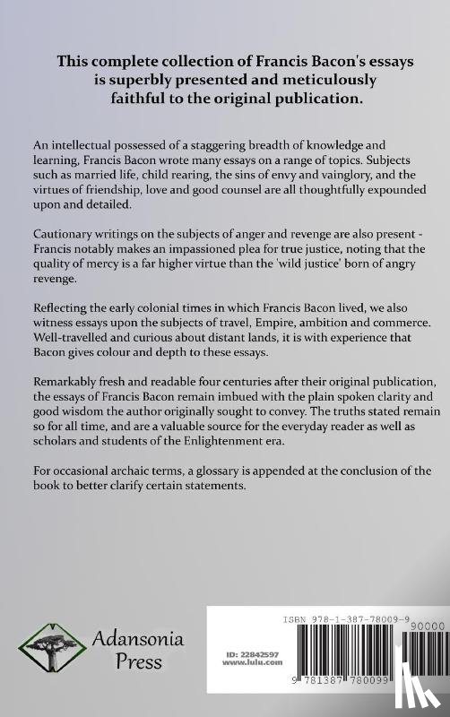 Bacon, Francis - The Essays of Francis Bacon