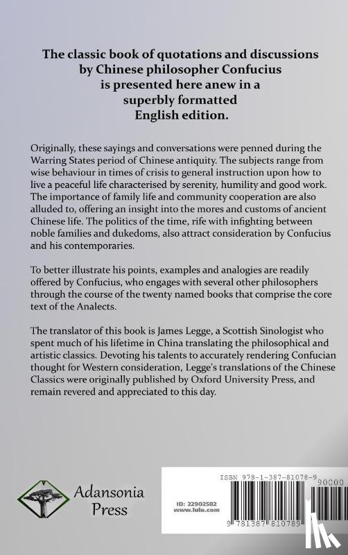 Legge, James, Confucius - The Analects of Confucius