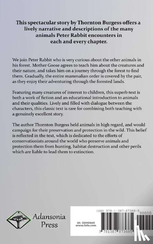 Burgess, Thornton W - The Burgess Animal Book for Children (Hardcover)