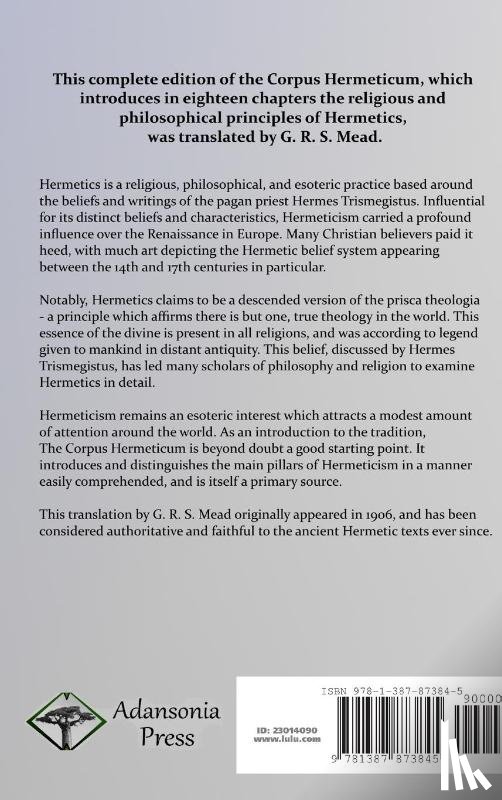 Mead, G R S - The Corpus Hermeticum