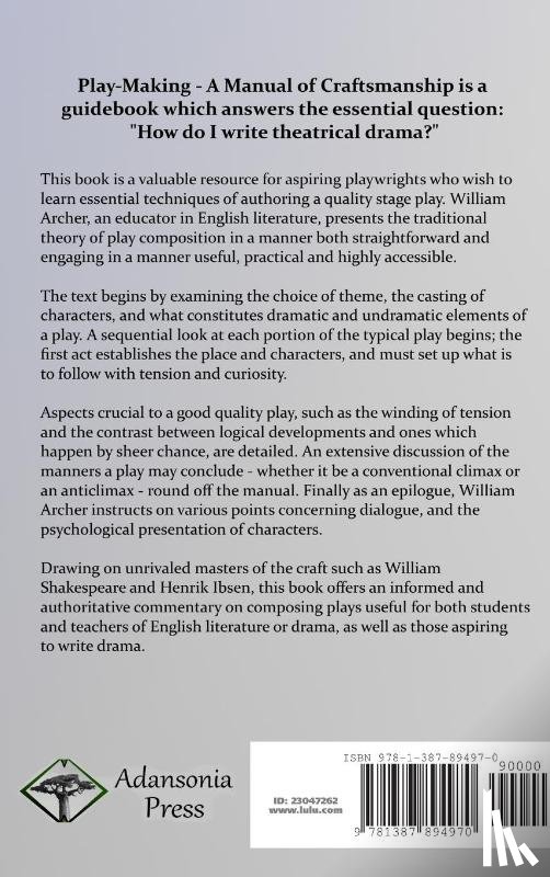 Archer, William - Play-Making