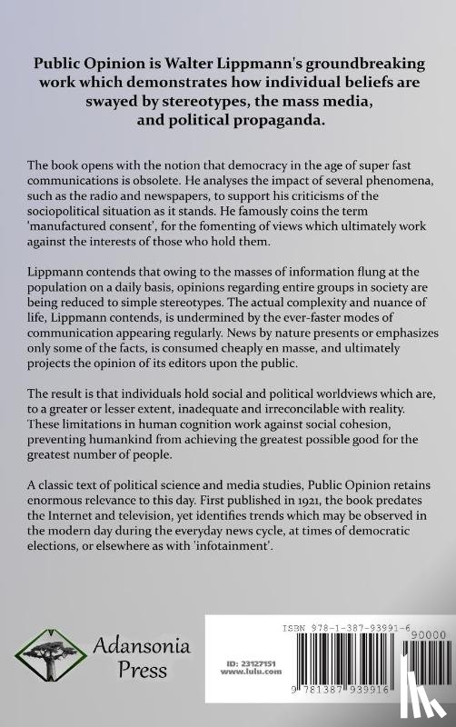 Lippmann, Walter - Public Opinion