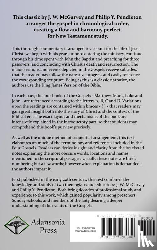 McGarvey, J W, Pendleton, Philip Y - The Fourfold Gospel Or, A Harmony of the Four Gospels (Hardcover)