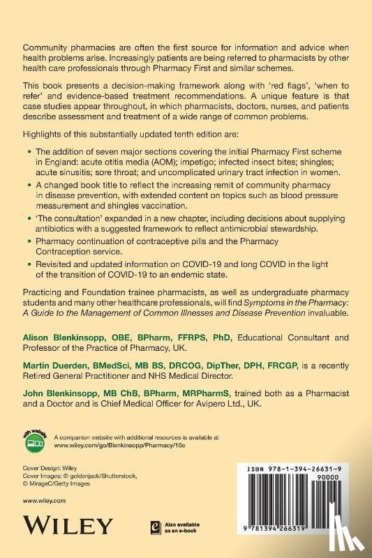 Blenkinsopp, Alison (Keele University, Duerden, Martin (Cardiff University, Blenkinsopp, John (Bradford University) - Symptoms in the Pharmacy