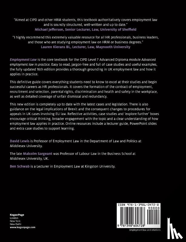 Lewis, David Balaban, Sargeant, Malcolm, Schwab, Ben - Employment Law