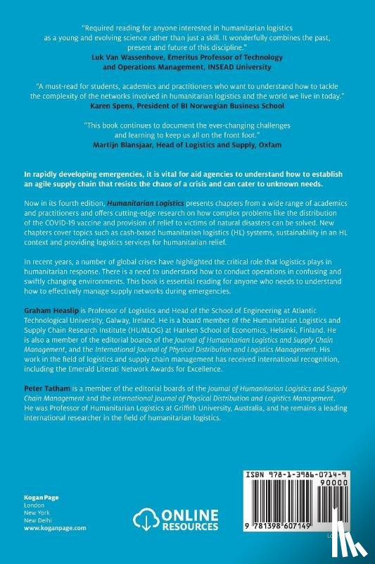 Heaslip, Professor Graham, Tatham, Peter - Humanitarian Logistics