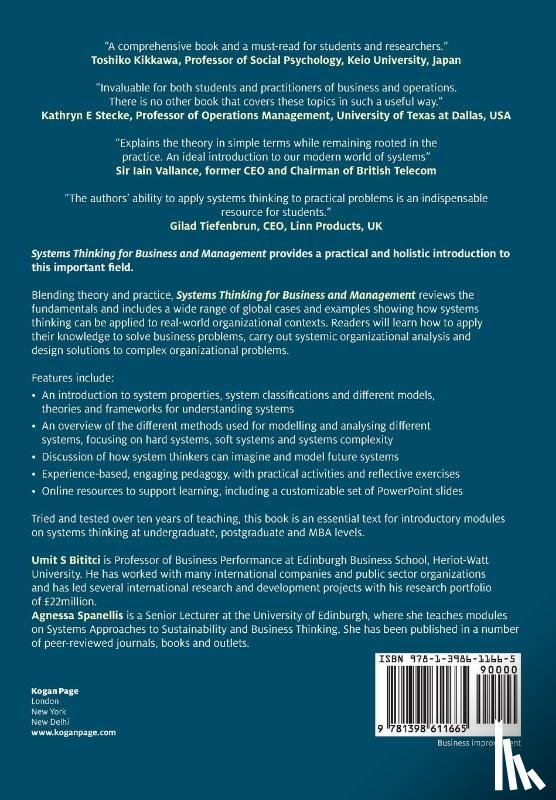 Bititci, Professor Umit S, Spanellis, Dr Agnessa - Systems Thinking for Business and Management