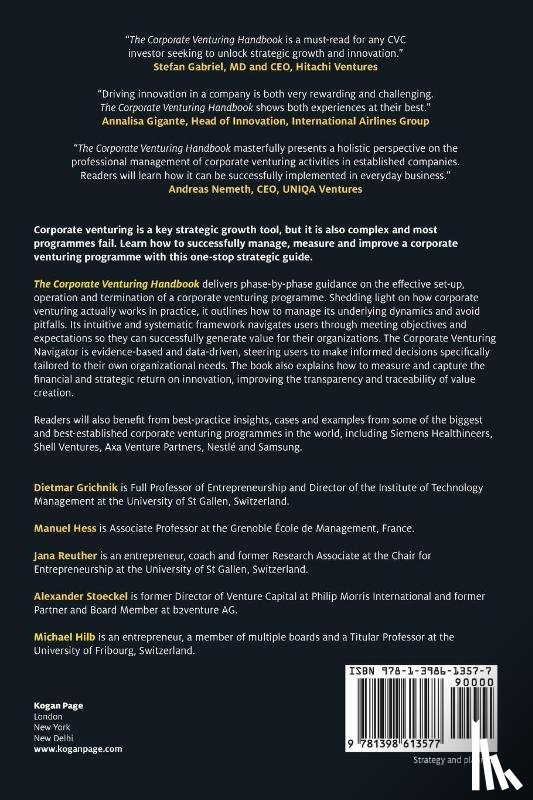 Grichnik, Professor Dr Dietmar, Hess, Professor Dr Manuel, Reuther, Jana, Stoeckel, Alexander - The Corporate Venturing Handbook