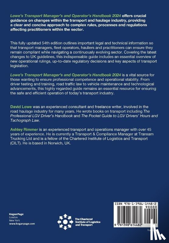 Lowe, David - Lowe's Transport Manager's and Operator's Handbook 2024