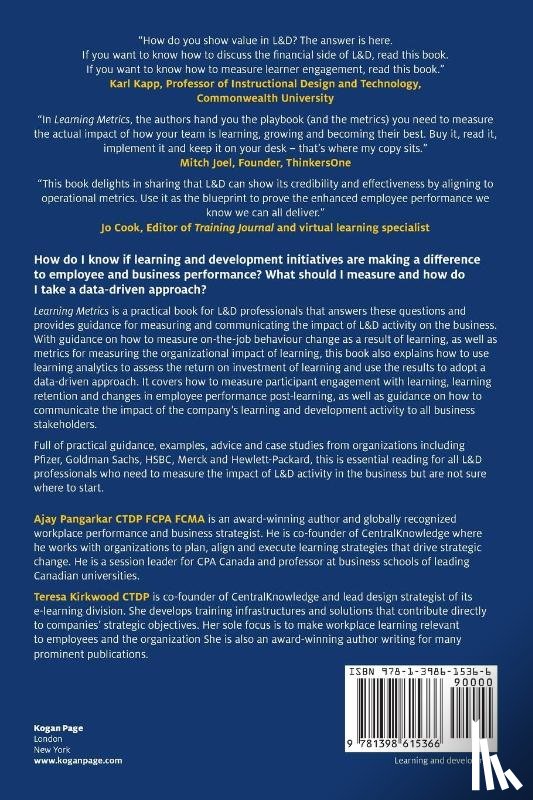 Pangarkar, Ajay, Kirkwood, Teresa - Learning Metrics