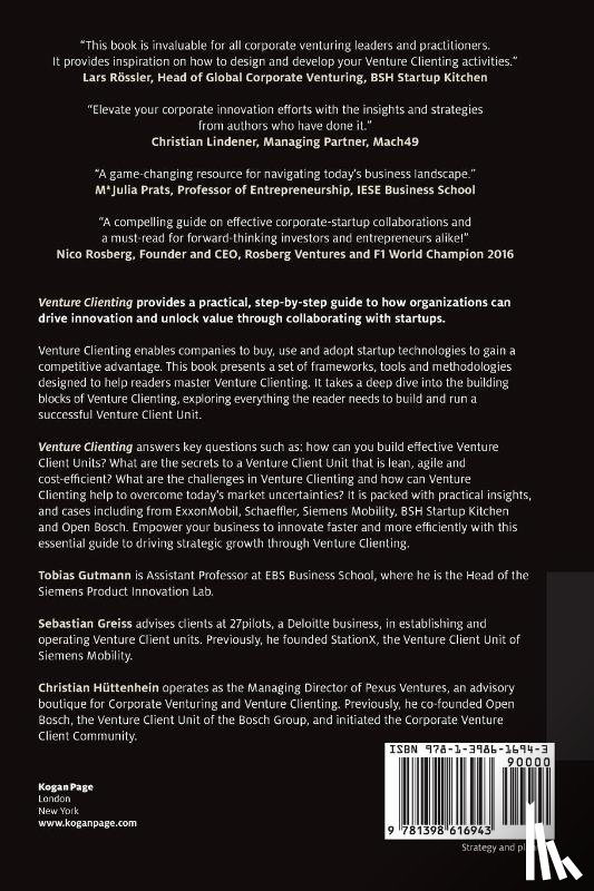 Gutmann, Prof. Dr Tobias, Greiss, Sebastian, Huttenhein, Christian - Venture Clienting