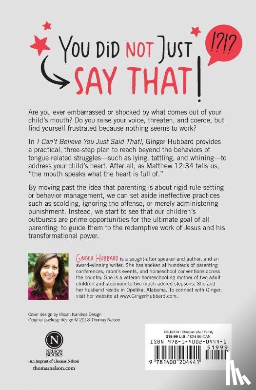 Hubbard, Ginger - I Can't Believe You Just Said That!