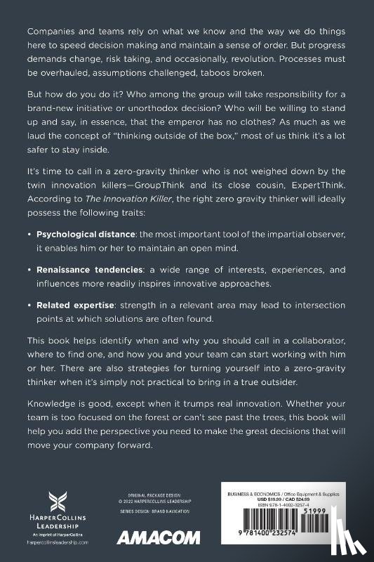 Rabe, Cynthia Barton - The Innovation Killer