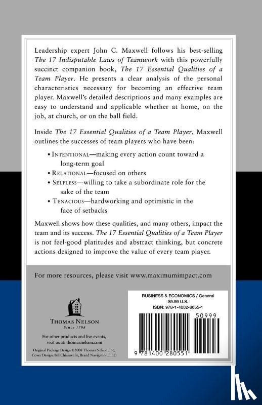Maxwell, John C. - The 17 Essential Qualities of a Team Player