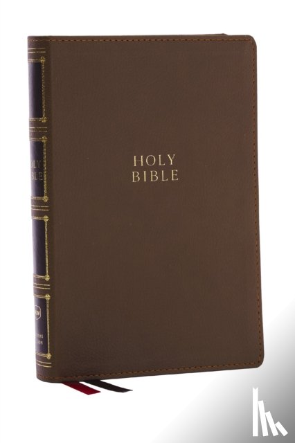 Thomas Nelson - NKJV, Compact Center-Column Reference Bible, Brown Leathersoft, Red Letter, Comfort Print