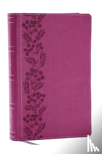 Thomas Nelson - NKJV Personal Size Large Print Bible with 43,000 Cross References, Pink Leathersoft, Red Letter, Comfort Print (Thumb Indexed)