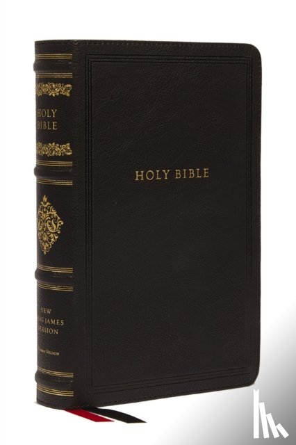 Thomas Nelson - NKJV Large Print Reference Bible, Black Leathersoft, Red Letter, Comfort Print, Thumb Indexed (Sovereign Collection)