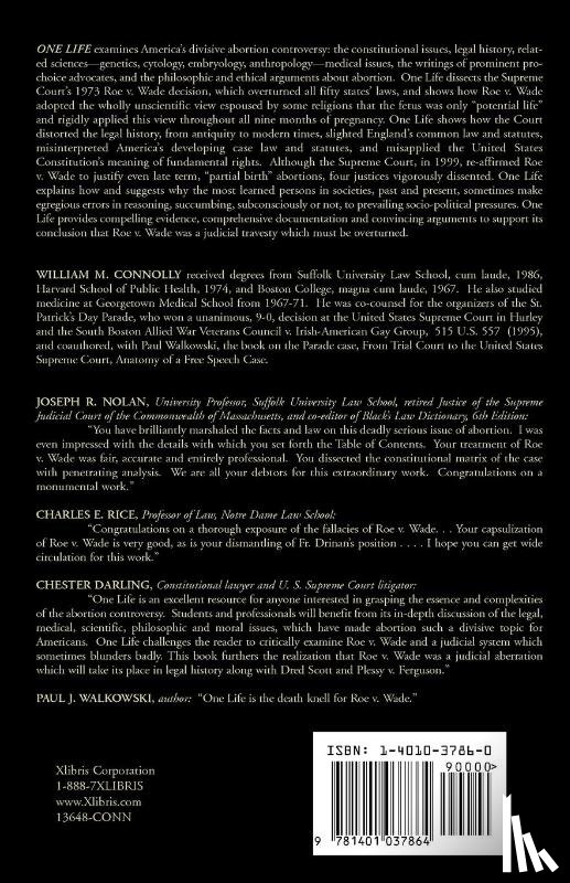 Connolly, Esq William M, Connolly, William M - One Life