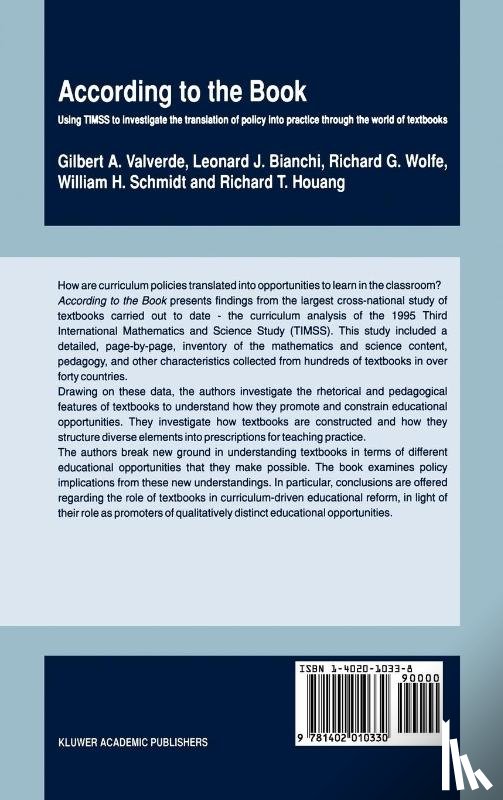 Valverde, Gilbert A., Bianchi, Leonard J., Wolfe, Richard G., Schmidt, W.H. - According to the Book
