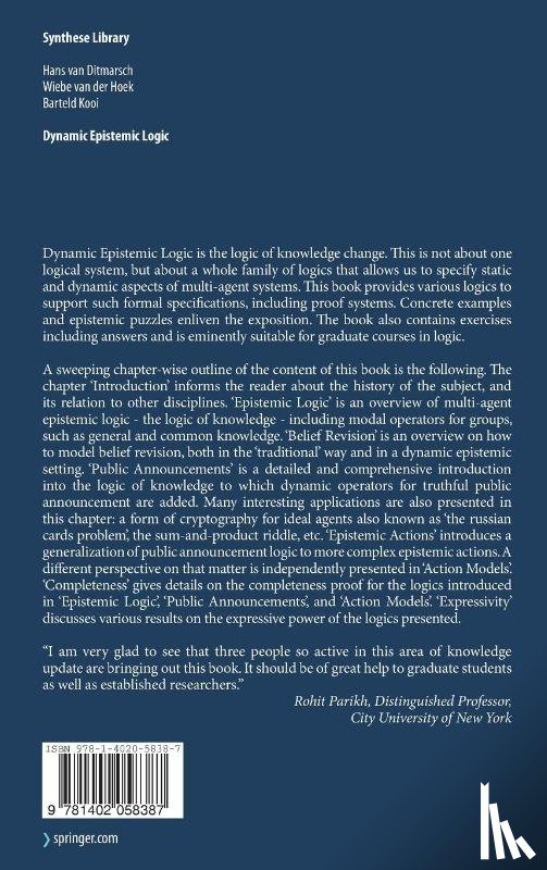 Hans van Ditmarsch, Wiebe van der Hoek, Barteld Kooi - Dynamic Epistemic Logic