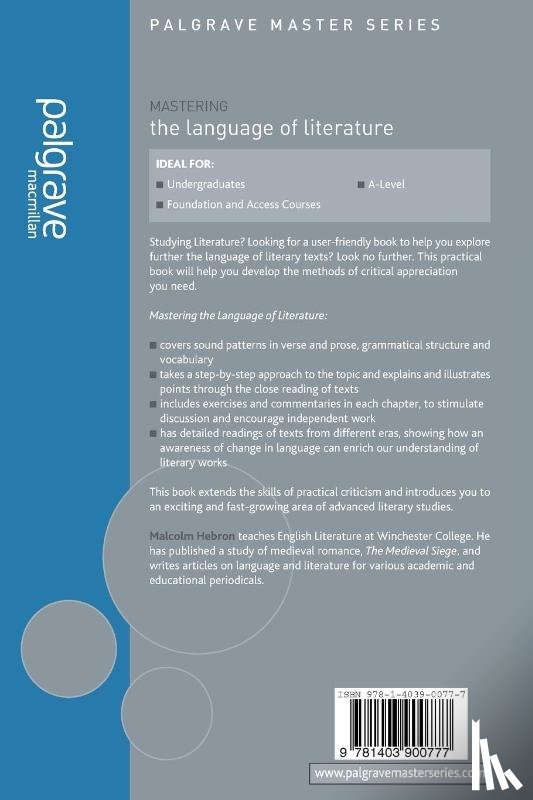 Hebron, Malcolm (Winchester) - Mastering the Language of Literature