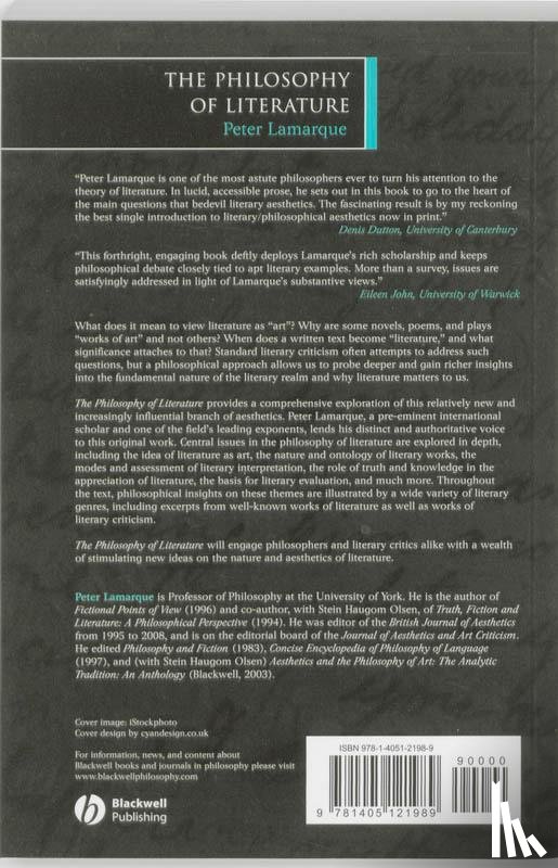 Lamarque, Peter (University of York - The Philosophy of Literature
