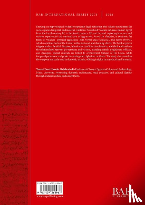 Abdelwahed, Youssri Ezzat Hussein - Household Violence in Greco-Roman Egypt