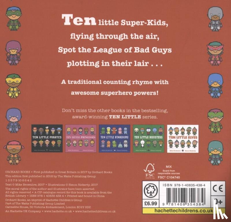 Brownlow, Mike - Ten Little Superheroes Board Book
