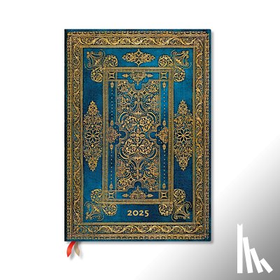 Paperblanks - Paperblanks 2025 Weekly Planner Blue Luxe Luxe Design 12-Month Grande Vertical Elastic Band 160 Pg 100 GSM