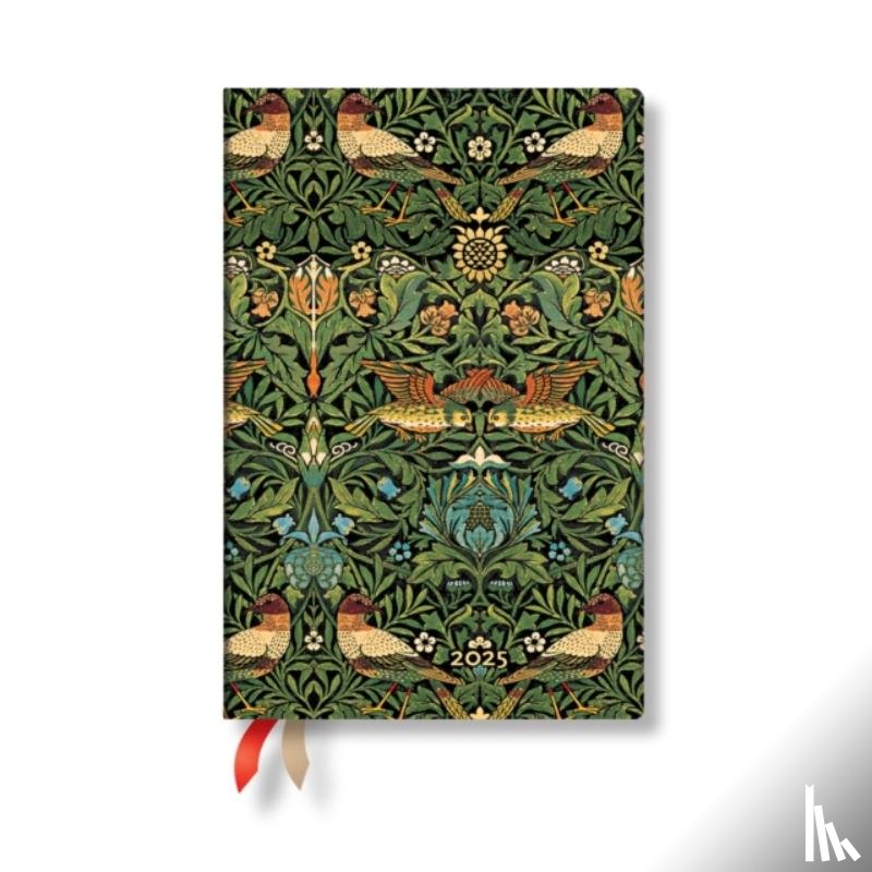 Paperblanks - Morris Birds (William Morris) Mini 12-month Horizontal Softcover Flexi Dayplanner 2025 (Elastic Band Closure)