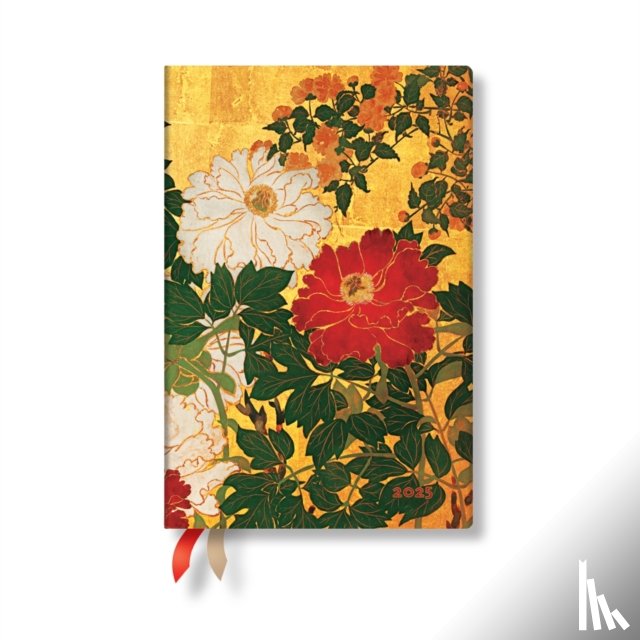 Paperblanks - Natsu (Rinpa Florals) Mini 12-month Horizontal Softcover Flexi Dayplanner 2025 (Elastic Band Closure)