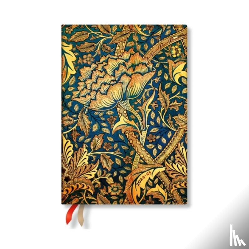 Paperblanks - Morris Windrush (William Morris) Midi 12-month Horizontal Softcover Flexi Dayplanner 2025 (Elastic Band Closure)
